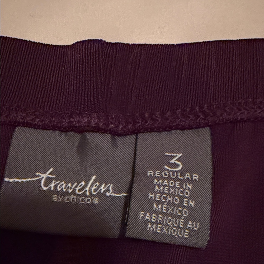 Chico's Travelers Women's Straight Leg Pants & Top - Purple Size 3 - Picture 3 of 8